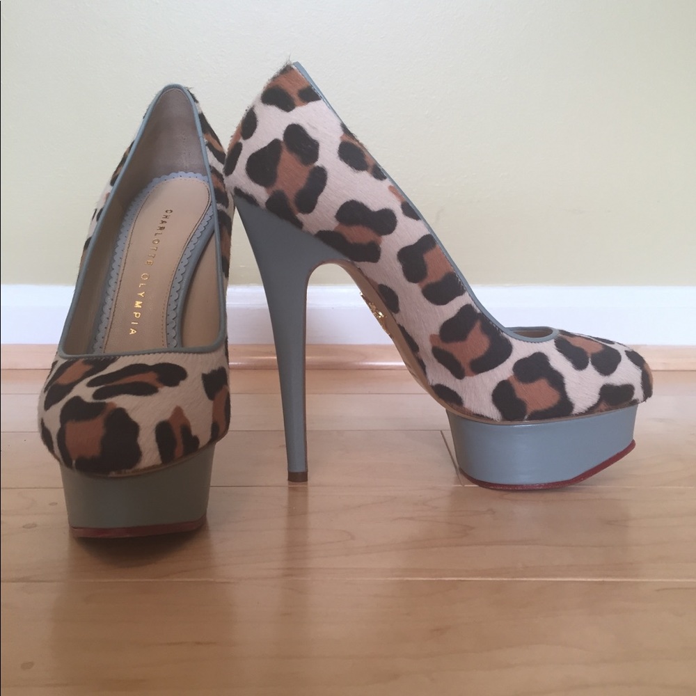 Charlotte Olympia Calf Hair Leopard Heel